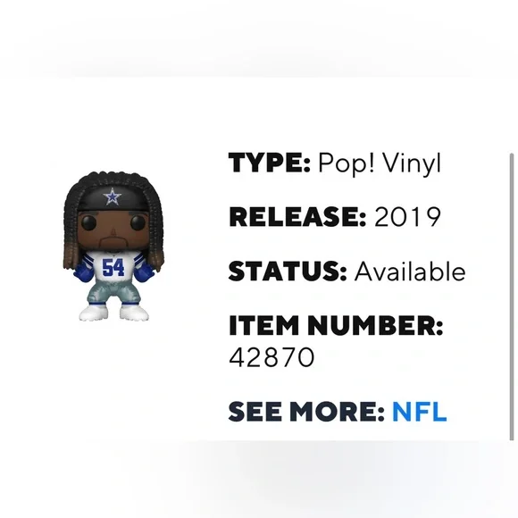 New! Never unboxed Funko Pop Jaylon Smith 125 Dallas Cowboy NFL - Picture 9 of 10